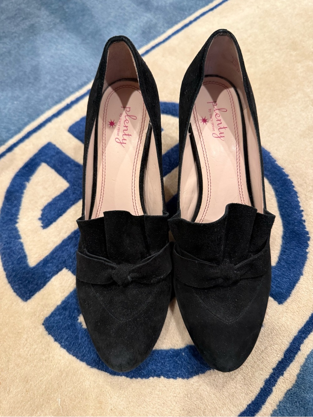Plenty by Tracy Reese Black Suede Knot-Front Pumps
